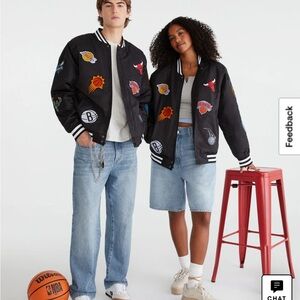 Black Varsity Jacket with Team Patches